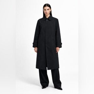 LONDON FOG - Black Trench Coat, Removable Wool Lining | Minimalist Oversized Fit